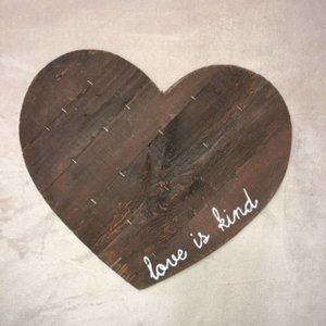 Wooden Heart Love Is Kind